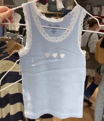 蕾丝爱心刺绣背心BrandyGirl