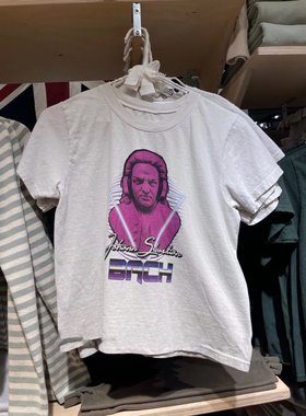 Brandy Girl bm官网纯棉圆领白色紫色人物短袖T恤短款女ins潮