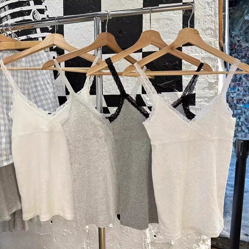 蕾丝边吊带背心女修身性感