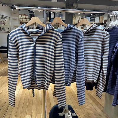 bm双拉链连帽毛衣女秋