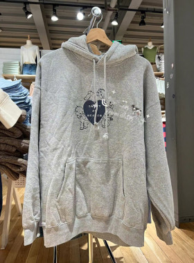 Brandy Girl美式复古爱心天使bm灰色连帽卫衣女2022秋季新款