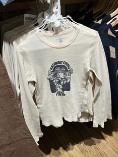 Girl美式 bm纯棉打底衫 新款 t恤女 上衣 华夫格架子鼓长袖 Brandy