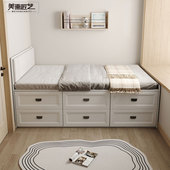 现代简约小户型飘窗单人1.2米高箱储物床次卧收纳抽屉榻榻米定制