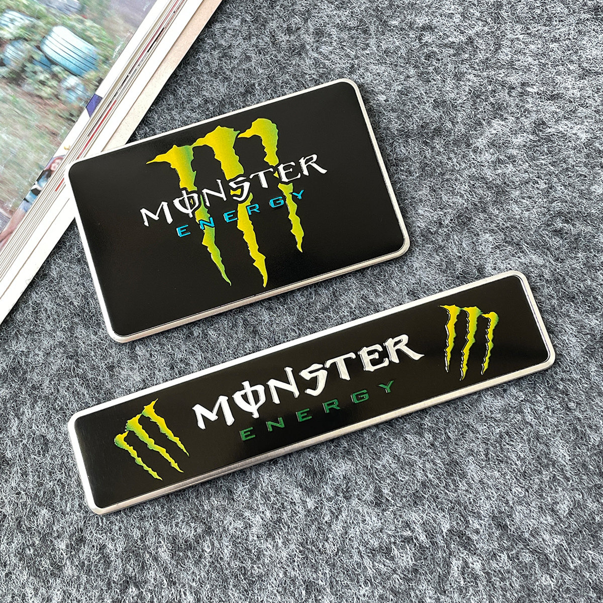 金属车贴魔爪Monster汽车装饰贴纸叶子板车尾标摩托车划痕遮挡贴