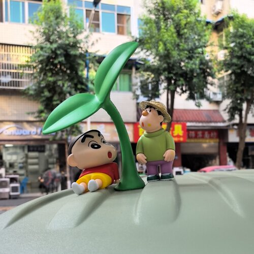 汽车顶小树苗装饰品草摆件