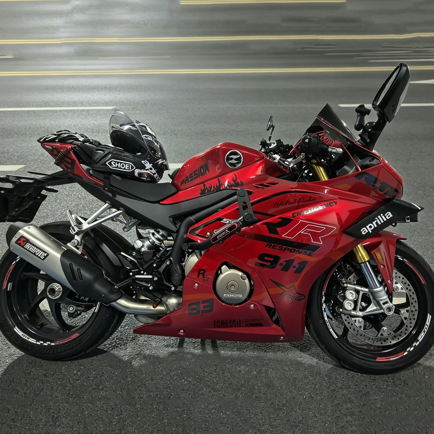 适用张雪500RR/820RR摩托车改装车身个性版画贴纸装饰配件防水贴
