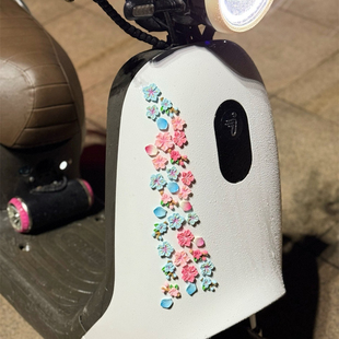 适用九号Q80C Q85C仿真樱花桃花花瓣3D立体电动车diy装饰贴纸配件