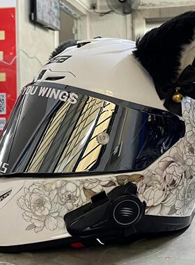 适用于SHOEI ARAI LS2 GSA AGV头盔装饰贴花烫金百花繁花玫瑰贴纸