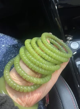 析木黄绿肉河磨玉手串自家工厂制作一手货源性价比高精品原生态