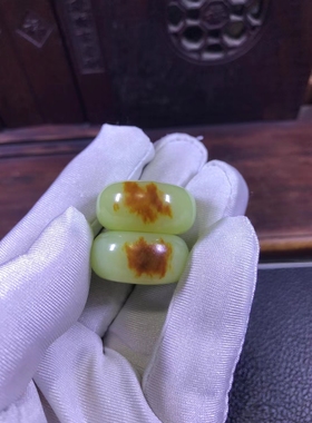 黄白河磨玉情侣平安扣吊坠挂坠原石天然皮色色泽温润每颗16～17克