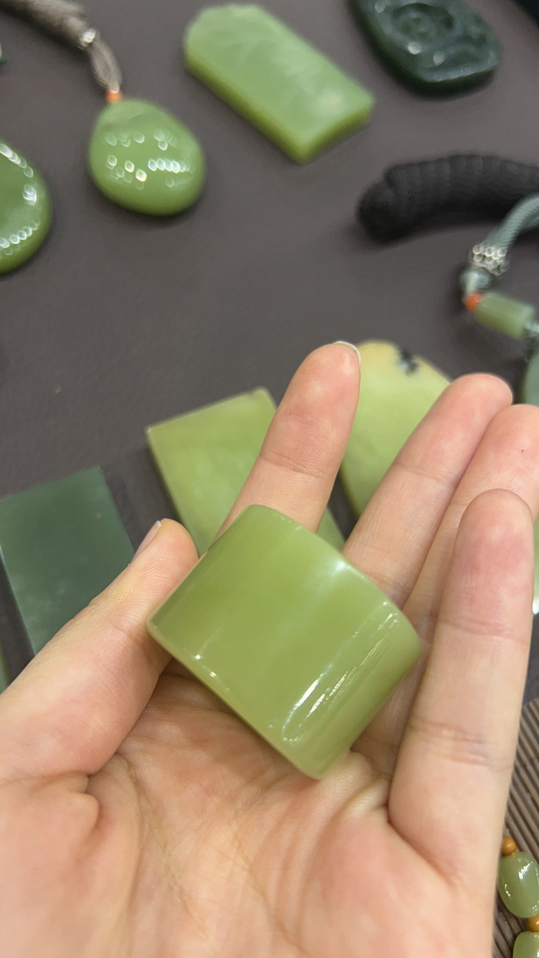 析木河磨玉扳指戒指河磨玉指环和田玉扳指戒指项链东北籽料河磨玉