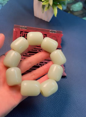 和田玉河磨玉黄白老玉芯子大勒子串料质细腻正品厂家直销定制定做