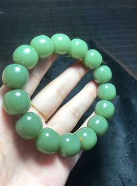 析木河磨玉老型珠子手串东北籽料透闪石玉手链规格15*16厂家直销