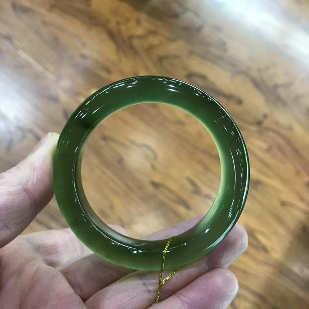 岫玉老坑180料高冰种手镯女士镯子料子水头足颜色正51.6口径13宽