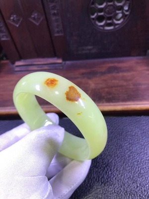 黄白河磨玉60口宽版手镯74克纯天然和田玉厂家直销定制定做正品