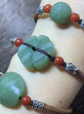 直播间辽宁籽料回纹珠手链