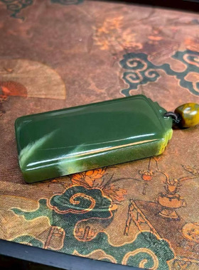 和田玉析木河磨玉椴树林平安无事牌吊坠挂坠男女玉牌玉佩定制定做