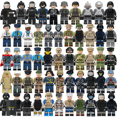 特警积木人小人仔拼装益智玩具