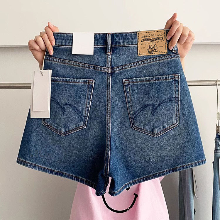 大码高腰牛仔短裤女夏季胖mm宽松显瘦休闲蓝色开叉A字阔腿热裤子,女装/女士精品,卫裤,淘宝优惠券,粉丝福利购,淘宝优惠卷