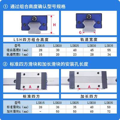 亚德客直线导轨滑块LSH15BK LSH15HN F1N F2N F3N/L滑轨RLX100-N