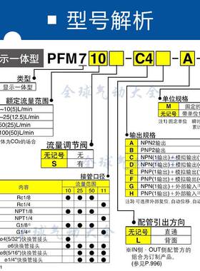 SMC全新原装正品流量开关PFM711-C4-C6-C8-C4L-C6L-C8L-D-C-M
