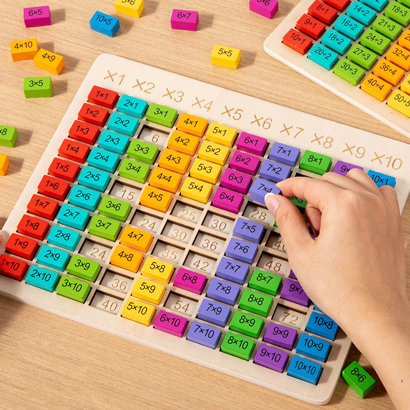 百数板蒙氏数学木制乘除法口诀
