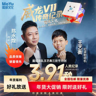 魔域文化王艺衡记录款3.91S威龙V11磁悬浮三阶竞速专业比赛魔方