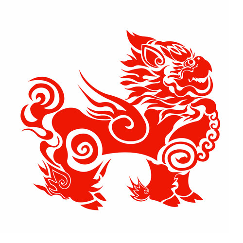 麒麟贴纸贴纸剪纸玻璃门贴画