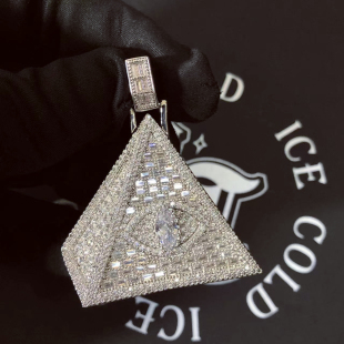 Metro Boomin 同款 全视之眼 嘻哈满钻上帝之眼吊坠项链