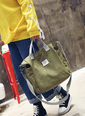 chic帆布包女2023新款单肩斜挎韩版ins学生文艺原宿ulzzang大容量