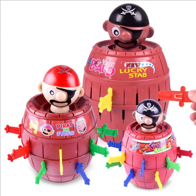 新奇特整蛊玩具大号小号海盗桶3岁以上木桶叔叔桌面益智趣味游戏