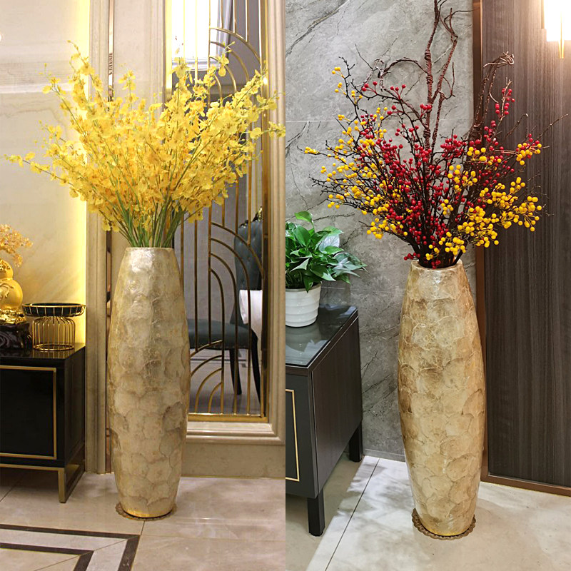 落地花瓶大号干花欧式花屏摆件客厅电视柜轻奢干插花玄关复古装饰,家居饰品,花瓶,淘宝优惠券,粉丝福利购,淘宝优惠卷