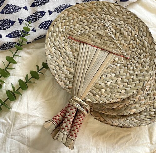 扇子夏季手工蒲草家用民宿中国风