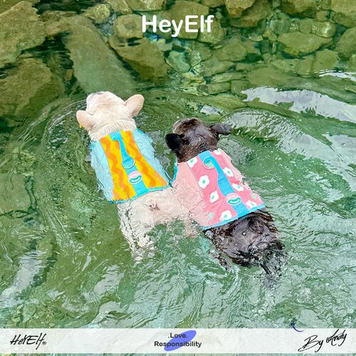 HeyElf狗狗救生衣法斗泳衣巴哥浮力游泳衣服比熊边牧户外防溺水
