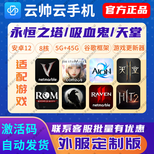 云帅云手机外服定制版安卓12官方激活码永恒之塔2吸血鬼HIT冒险岛