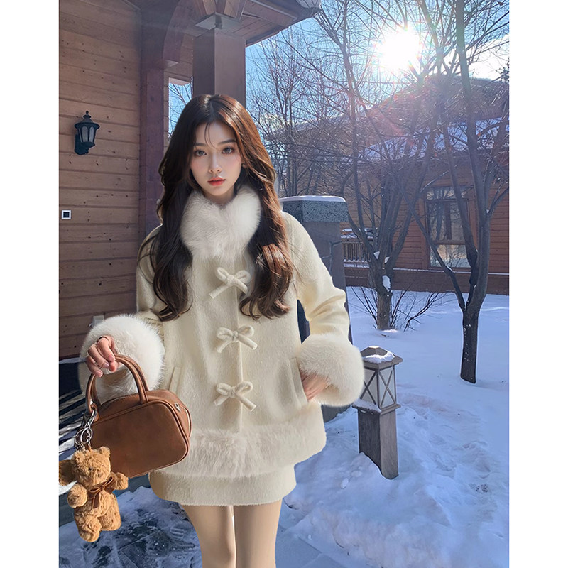 小香风气质甜美减龄小个子白色毛呢外套半身裙两件套装女秋冬新款,女装/女士精品,时尚套装,淘宝优惠券,粉丝福利购,淘宝优惠卷