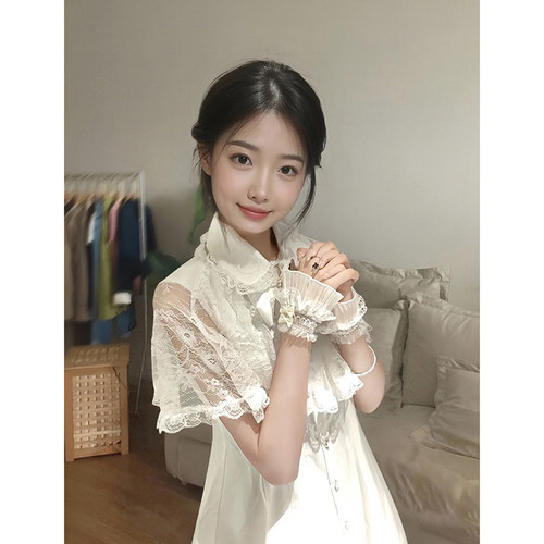 日系减龄甜美可爱蕾丝披肩连衣裙甜美可爱蝴蝶结Lolita洛丽塔短裙