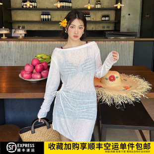 性感辣妹泳衣女大码 胖mm200斤微胖女孩分体比基尼三件套遮肉显瘦