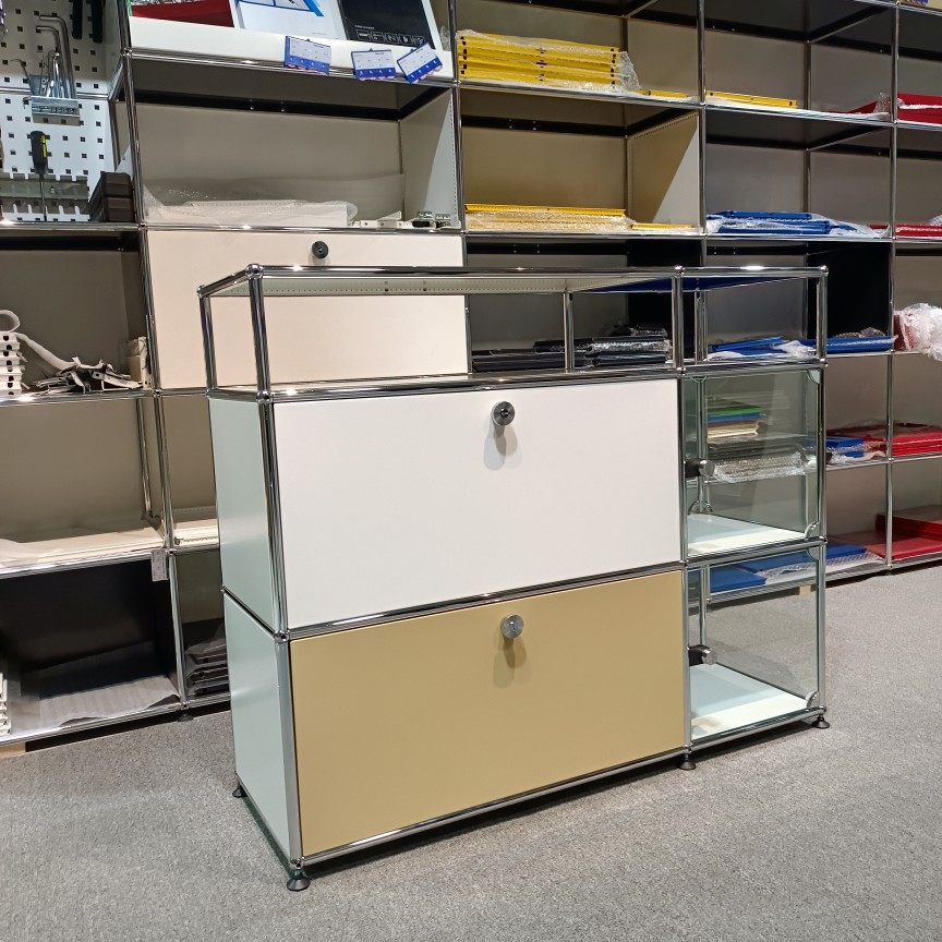 中古模块化组合装饰展示收藏手办玻璃金属餐边柜