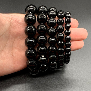 热卖天然黑曜石手链男女单圈手串饰品礼物送女友闺蜜生日礼物玉石