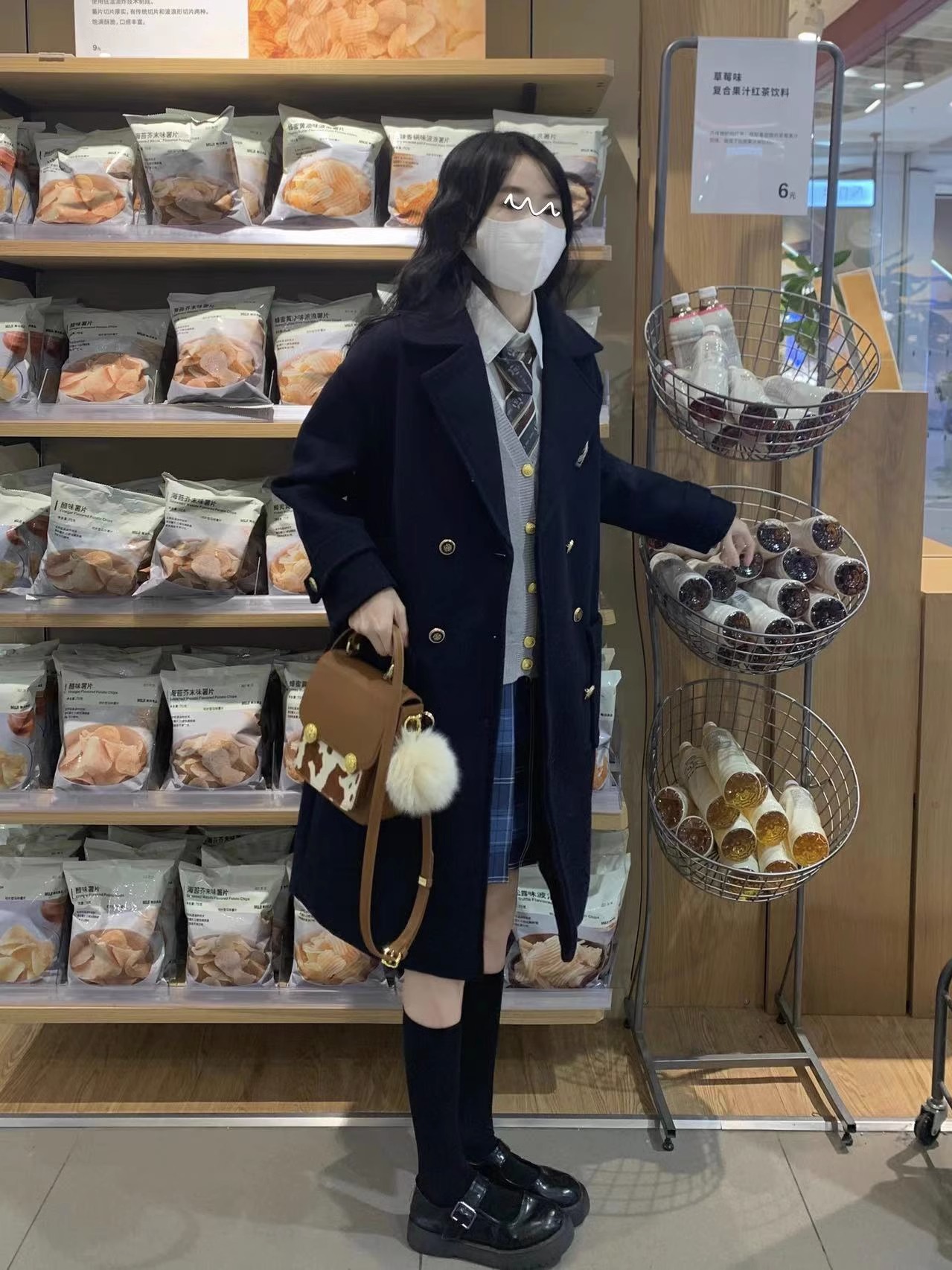 表参日系原创jk大衣女中长款呢子