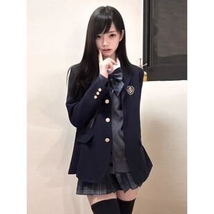 LBTUPR JK制服女学院风三粒扣原创灰色黑色绀西服外套 圣研高西装