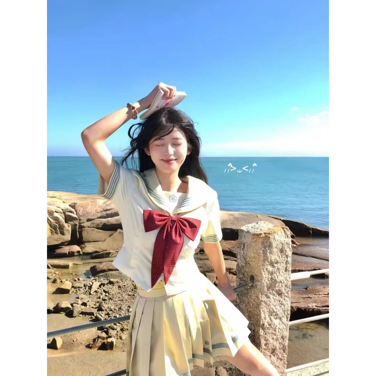 柠檬挞*水玉夏服日系校供水手服套装夏季学院风收腰JK制服百褶裙