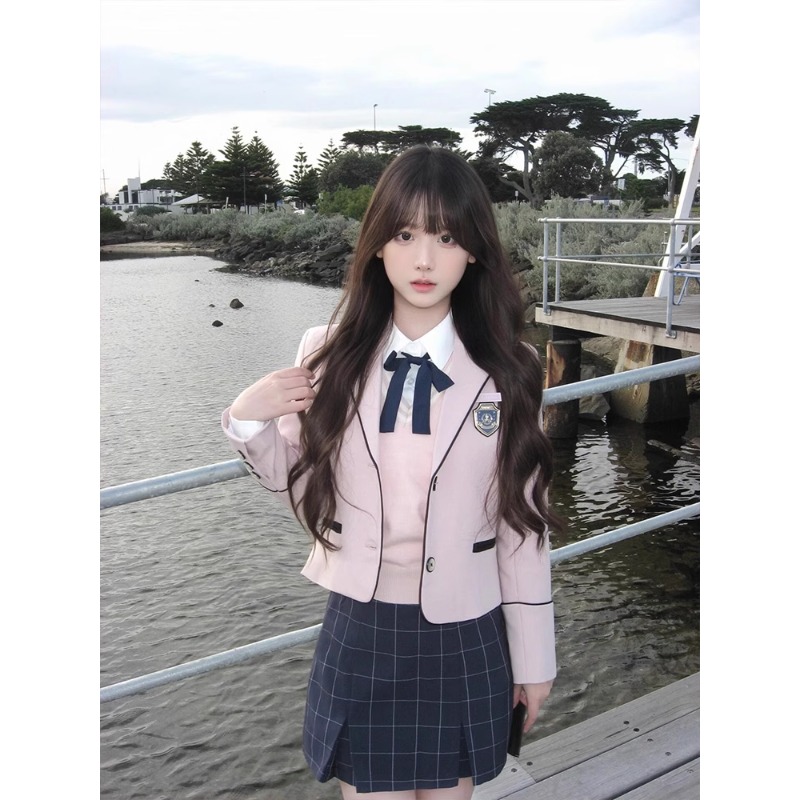花铃【江南道】韩剧学院风套装jk制服西装女秋装外套女西服上新