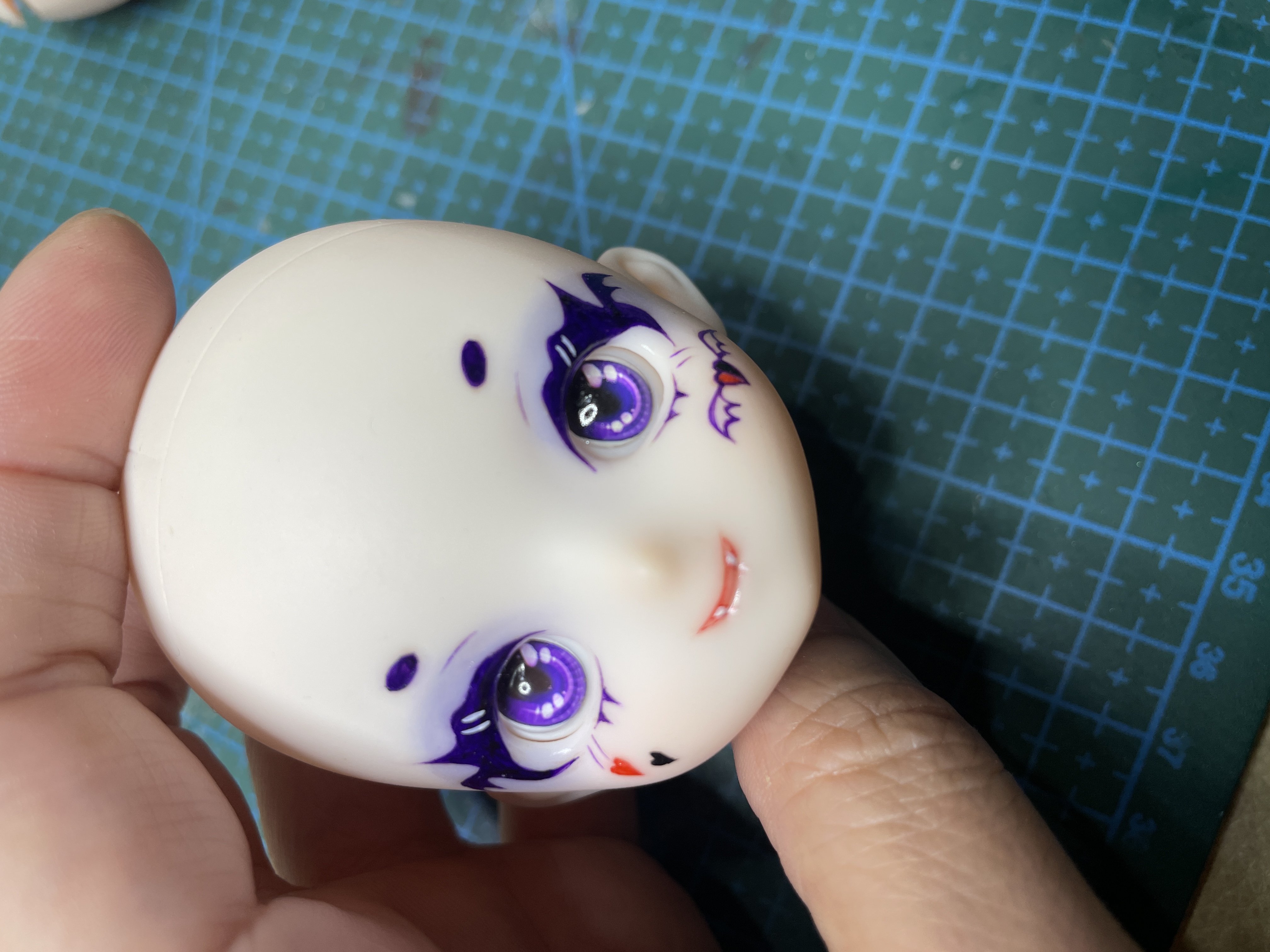 手绘改妆搪胶6分二次元娃头清库存头围18厘米可配mjd 30厘米素体