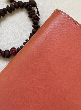 仓末手工头层牛皮定页书衣mbox皮标准手账本TN护照MD旅行记事本