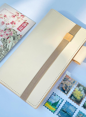 仓末A6narrow头层植鞣活页本A6slim手账本票据手帐本A6窄版记事本