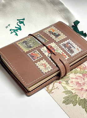仓末手账头层植鞣牛皮tn护照本旅行者记事本票据款随身牛皮笔记本