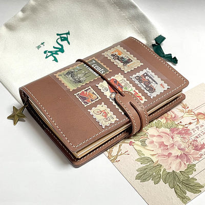 仓末手账头层植鞣牛皮tn护照本