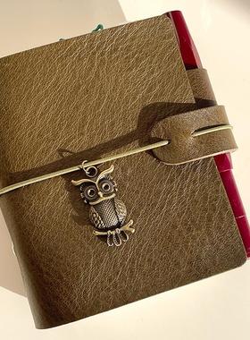 仓末头层牛皮A9活页夹笔记本迷你真皮本mbox皮料三孔活页本手账本